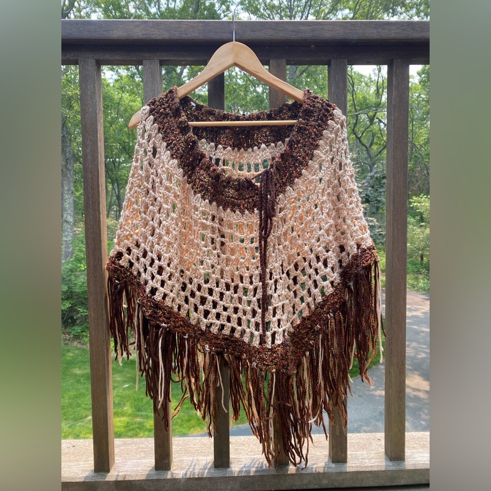vintage hand knit poncho